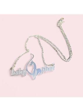 Y2K Silver Baby phat necklace and plate